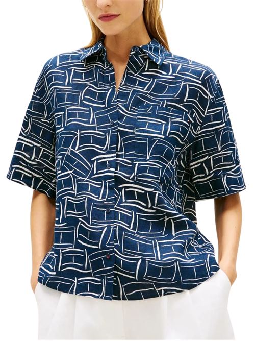 Camicia in lino a manica corta Tommy Hilfiger | WW0WW489250GY